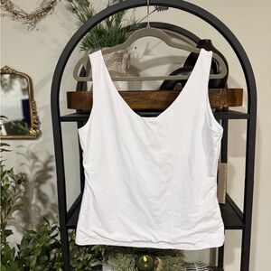 🤍 Halife White Sleeveless Stretch Tank Top | Size L 🤍